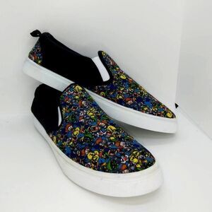 Looney Toons Mens NEW Black w/Graphics Slip On Sneakers - sz. 10